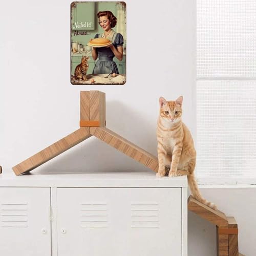 Affiche rétro Cat and Baker pour célébrer l'amour des chats