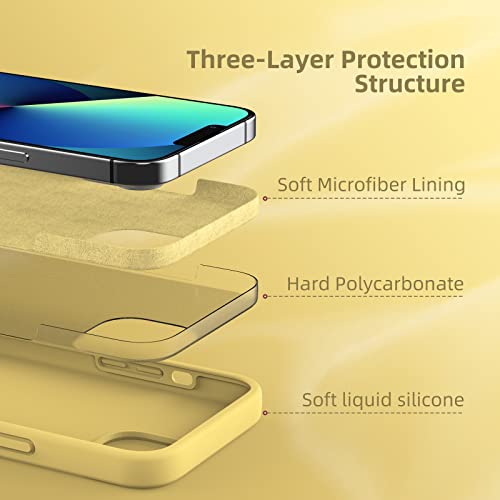 K TOMOTO Compatible with iPhone 14/iPhone 13 Liquid Silicone Case, Yellow - image 4