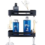[WIDELY APPLICABLE] 2er-Pack Wandregal, 32,5 * 12,5 * 4,5 cm (1 Schicht), größerer Stauraum. Das Regal kann Shampoo, Lotion, Duschgel, Conditioner, Seife, Gesichtsreiniger im Badezimmer oder Oliven aufbewahren Öl, Gewürze, Gewürze in der Küche.