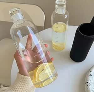 THE ELMAS STORE Milk Juice Water Bottle with Time Scale, Portable ...