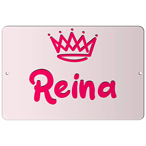Makoroni - Reina Girl Female Name 8x12 inc Aluminum Decorative Wall Street Sign