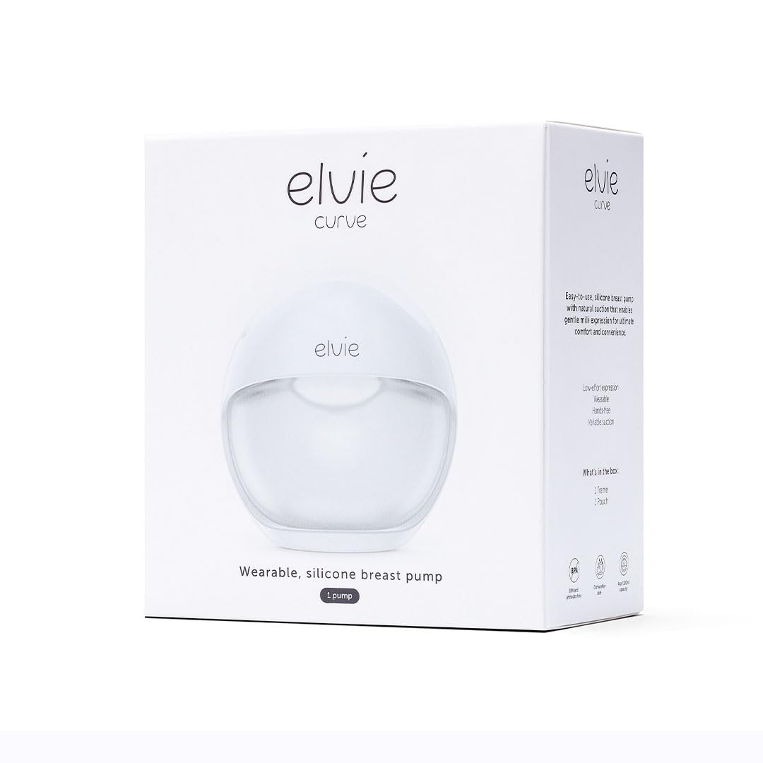 Elvie Tiralatte manuale indossabile – Elvie Curve – aspirazione naturale – mani libere, a prova di calcio, pompa portatile – in reggiseno per esprimere delicatamente durante l'allattamento o il
