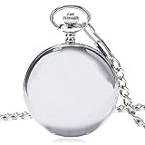 ZMURUD Pocket Watch, Silver Smooth Full Hunter Pocket Watch Men's s