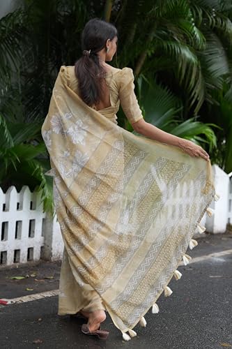 Image of MIRCHI FASHION Saree for Woman Printed Cotton Blend | Elegant Traditional Sari for Social Events and Farewell with Blouse Piece