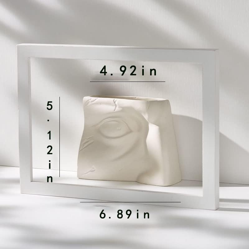 Miniatura 5 de Florero blanco con forma de ojo para sala de estar, estante, mesa, estantería y decoración