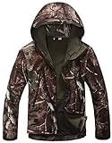 NXDRS Veste tactique militaire pour hommes Veste Softshell Manteau de chasse Vestes de ski à capuche Manteau d'hiver polaire (Tree Camo,M)