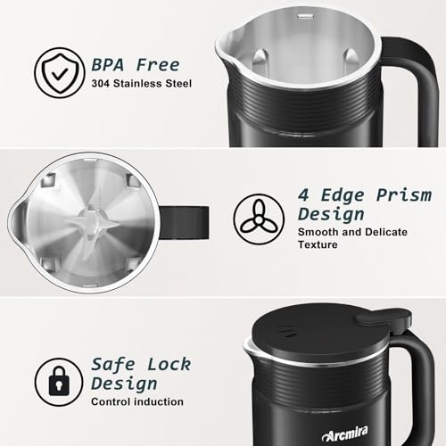 π² πΆπ» π Nut Milk Maker Machine, 20 oz(600ml) Homemade Almond, Soy, Oat, Plant-Based and Non-Dairy Beverages, Almond Miilk Makerr, Delay Start/Boil Water/Keep Warm, Soy Milk Machine, Nut Milk Bag