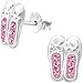 JAYARE Ohrringe Mädchen Ballerina-Schuhe 925 Sterling Silber Glitzer Kristalle Ballett Ohrstecker Kinderohrringe Kinder Mädchenohrstecker