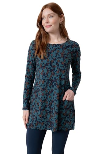 Lily & Me High Tea Cotton Jersey Tunic - Navy - Size 16