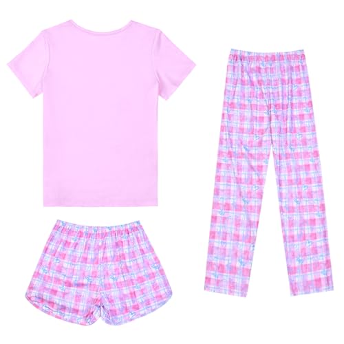 Image of Mirawise Girls 3 Pc Pajamas Sleepwear Cotton Pjs Clothes Set 4-13 Years