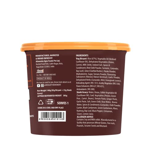 Image of MOM - MEAL OF THE MOMENT, Veg Biryani with Shahi Gravy, 140g