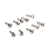 Paquete incluido: 50 piezas Musiclily 3x12mm Tornillos de Golpeador Pickguard Screws para Guitarra Eléctrica Fender Stratocaster Telecaster o Bajo, Cromado
