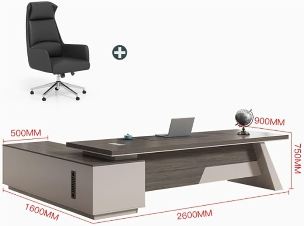 Executive Office Desk with Lateral Cabinet Drawers Gaming Workstation Home Office Desk Business Furniture