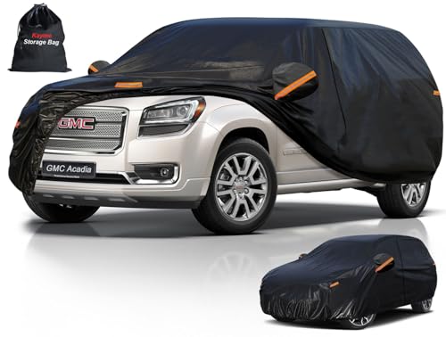 Image of Kayme 7 Layers SUV Car Cover Custom Fit for GMC Acadia (2007-2025) Waterproof All Weather for Automobiles, Outdoor Full Cover Rain Sun UV Protection.