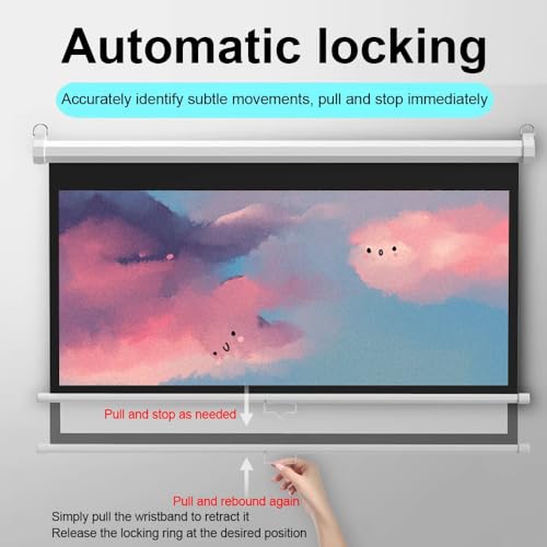 Pantalla de proyección manual 72 pulg 16:9 con cierre automático miniatura 2