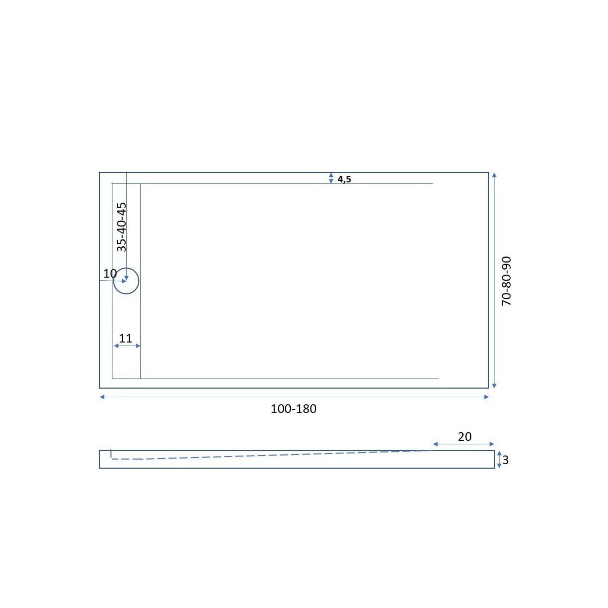 Luminosa ArredoBagno Plato de ducha marmoresina 80 x 120 cm – Efecto piedra antideslizante con gel – Modelo Paris Color blanco – Parrilla inoxidable y desagüe incluidas