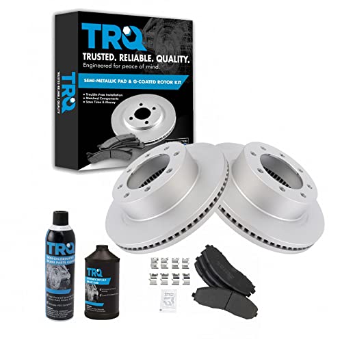 Image of TRQ Front Brake Pad & Rotor Kit with Chemical Kit Semi-Metallic Premium | For 2013-2021 Ford F-250 /F-350 Super Duty 2013-2016 F-450 Super Duty