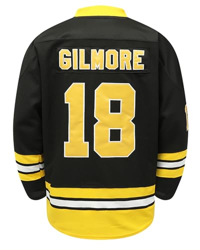 Amzdest Happy Gilmore #18 Adam Sandler 1996 Movie Ice Hockey Jersey Stitched Men Clothing for Party(18-Black-XL)