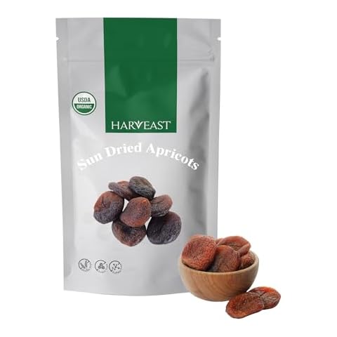 HARVEAST Turkish Sun Dried Apricots - Dehydrated Turkish Apricots - Tender & Sweet Whole Dried Fruits - Vegan Snack in Resealable Pack - Sugar Free, Non-GMO, Unsulfured, Gluten Free & Kosher (1 Lb) Cover