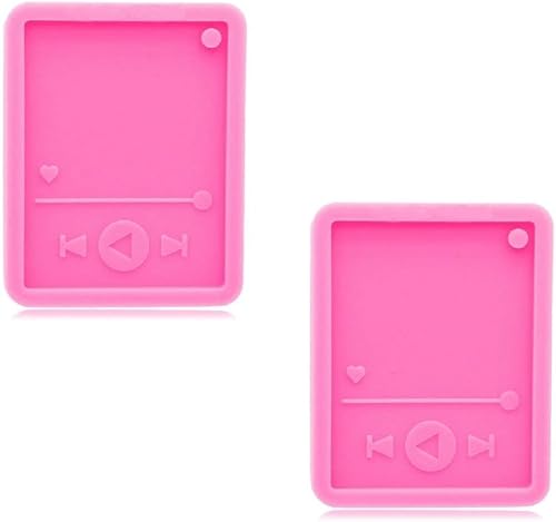 Miniatura 1 de HomeSoGood 2 moldes para llavero de reproductor multimedia, moldes de silicona colgantes, moldes de fundición de resina epoxi