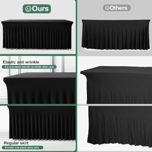 Jupe de table rectangulaire noire pour sublimer vos buffets d'anniversaire - 3