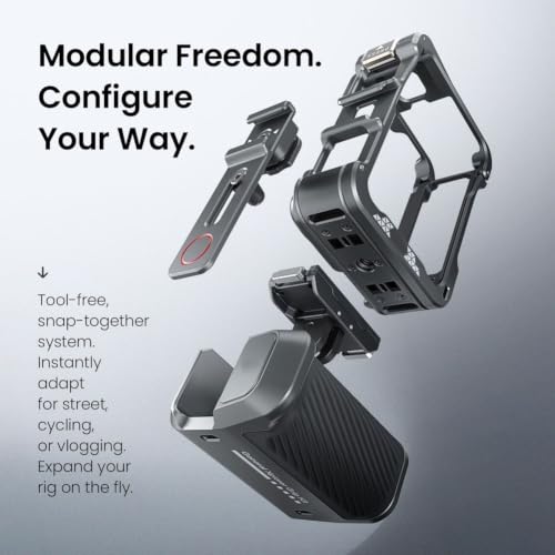 Kit de empuñaduras de metal para Insta360 Ace Pro y dji Action 5 jaula gris 3