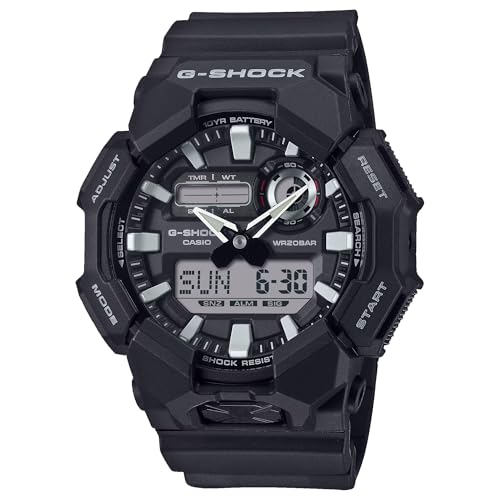 Montre Casio G-Shock GA010-1A résine noire avec pile dix ans pour homme