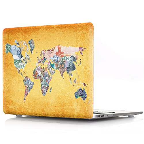 Carcasa MacBook Pro 16 A2991 A2485 con mapa del mundo y protector teclado