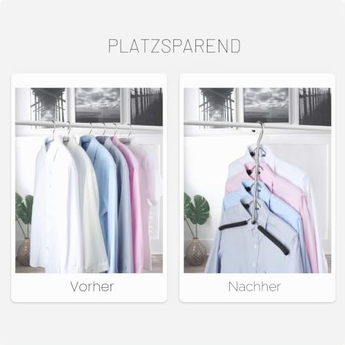 4 Pack Mehrlagiger Kleiderbügel，5 Bügel pro Aufhängung, mit Aufhänger platzsparend für Kleiderschrank,Oberbekleidung,platzsparend… – Ansicht 7