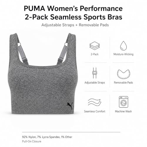 Image of Puma Women's 2 Pack Seamless Sports Bra