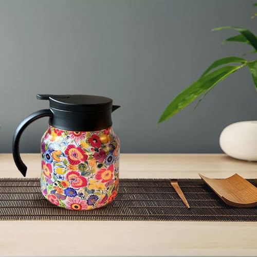 Jarra de café aislada con patrón floral de 800 ml para servir en tu mesa 7