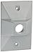 RAB Lighting R14-1 Rectangular Weatherproof Metal Cover with 1 Hole, Aluminum, 4-5/8" Length x 2-7/8" Width, Silver Gray