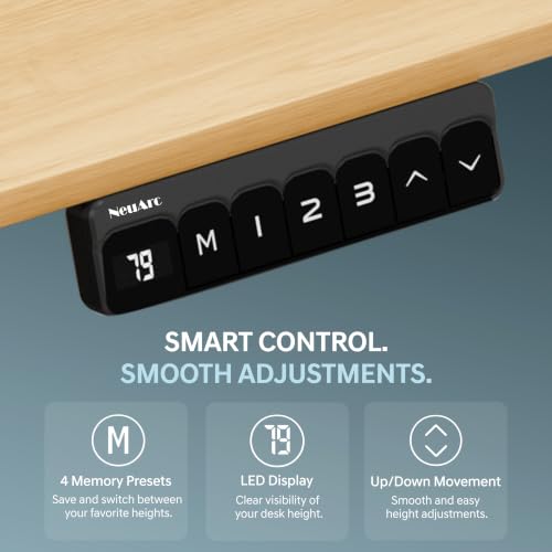 Image of Velocity Electric Height Adjustable Desk with one Piece Top | 80 Kg Weight Capacity | 5 Year Warranty | Sit-Stand Ergonomic Table | 3 Memory Preset
