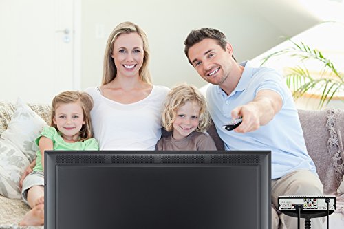 Exuby Digital Converter Box for TV, Flat Antenna, HDMI Cable for Recording & Viewing Free Full HD Digital Channels (Instant & Scheduled Recording, 1080P, HDMI Output, 7Day Program Guide & LCD Screen)