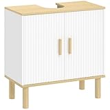 HOMCOM Mueble Bajo Lavabo, Mueble de Baño con Estante Ajustable, Puertas...
