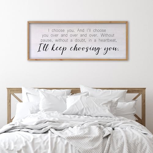 FZZHYQCHY I Choose You Bedroom Wall Decor Above Bed, 32x12