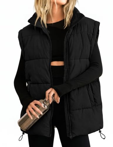 Athlisan Womens Zip Up Puffer Vest Stand Collar...