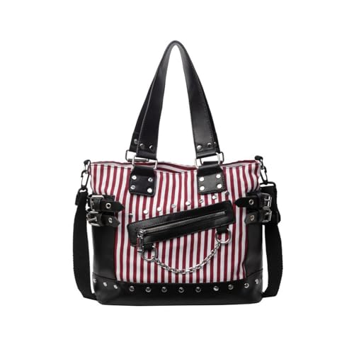 Sac fourre-tout punk Y2K grand sac à main épaule zippé femme quotidien