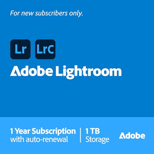 Adobe Lightroom with Lightroom Classic 1 TB , Photo Editing, Organization and Presets, Generative AI, Annual Subscription with Auto-Renewal, PC/Mac