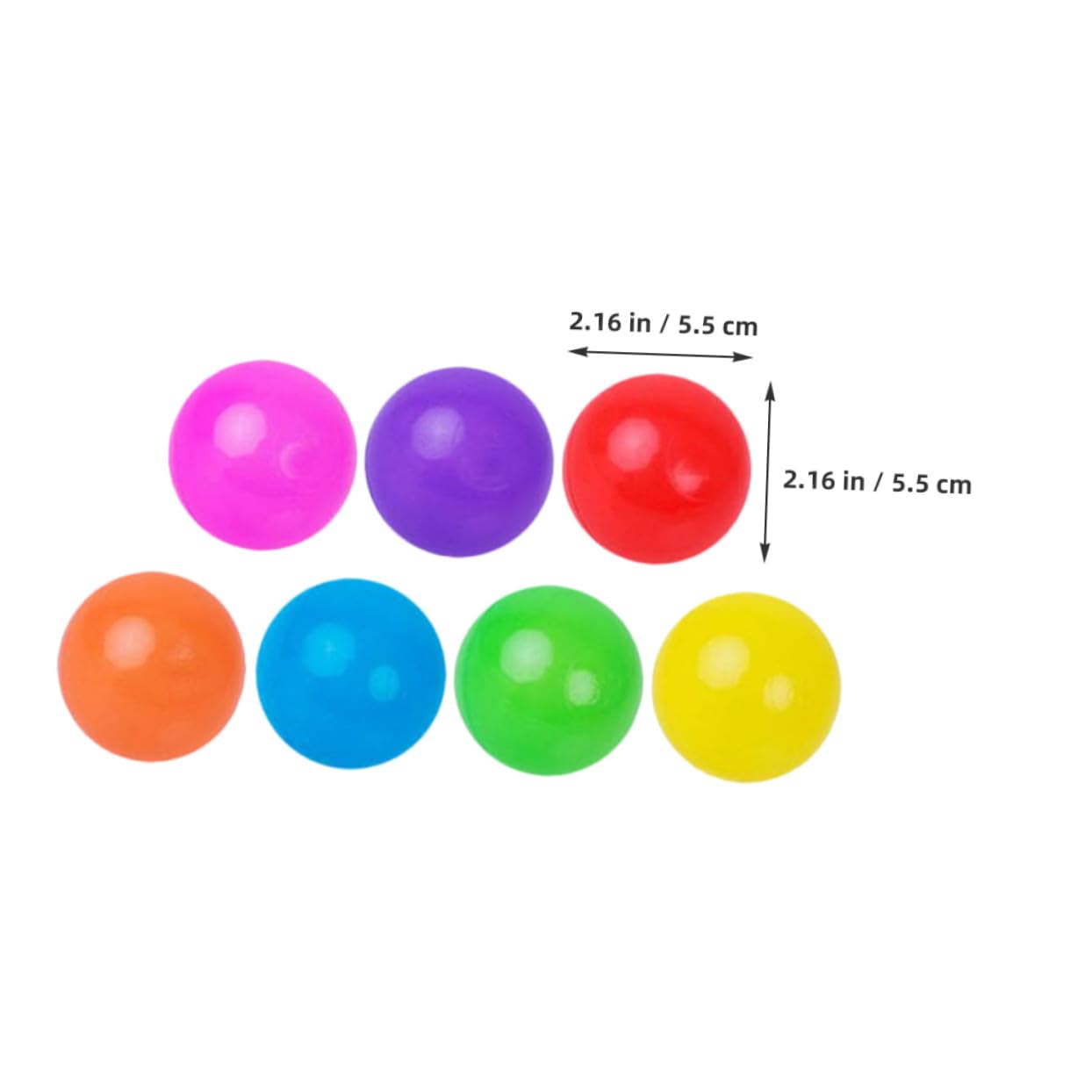 BESPORTBLE 100 Boules Rondes en Plastique Souple pour Piscine à Balles, 5,5cm, Lot de 100 Pièces Colorées, pour Salle de Jeux Bébé et Développement Musculaire