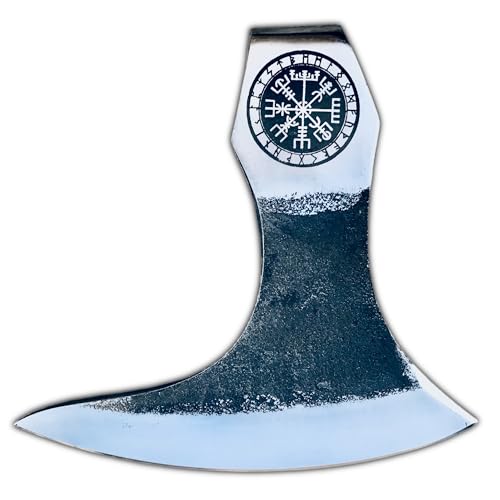 OLDZ CRAFTZ-Viking Bearded Axe - Vegvisir Viking Axe Head Custom Forged high Carbon Steel hatchets Multi Purpose Adult Size Axe Head viking axe head handmade axe head real