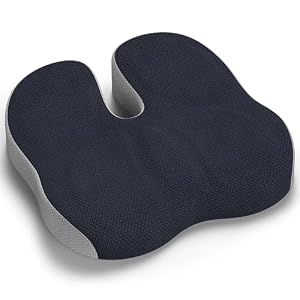 Juspota Cojin Silla Oficina, Cojin Ortopedico para Coxis y Lumbar, Cojín de Asiento Ergonómico de Espuma con Memoria, Cojin Coxis Alivio del Dolor para Coche Ruedas Gaming - Gris Oscuro