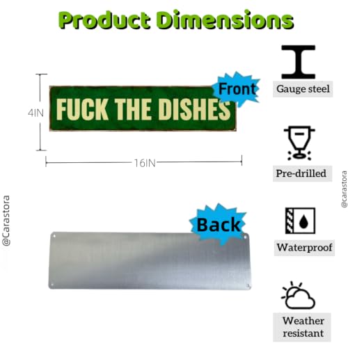 Funny Aluminum Tin Sign Rustic Green Vintage Wall Decor 16x4 Inch - image 2