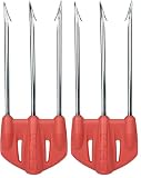 SEAC Killer, Fiocina a 3 Punte Pesanti in Acciaio ad Alta Resistenza Unisex Adulto, Rosso, Standard (Confezione da 2)