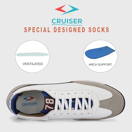Image of Cruiser Mens Sneakers | Casual Shoes | Experience Comfort & Style with Soft Cushioned Insole | Trendy Lace-Up Design Sneaker(2570)