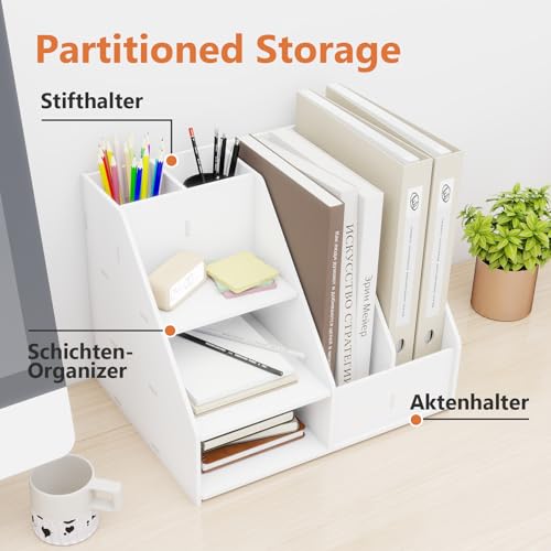 PUNCIA Dokumentenablage A4 Briefablage Ablagefächer PVC Schreibtisch Datei Organizer Papierablage Aktenaufbewahrung Ablagesystem Dokumentenhalter für Büro Arbeitszimmer Schule Office