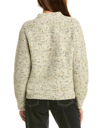 Image of Theory Women's Boxy Mock Neck Tweed Boucle Sweater