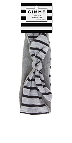 GIMME Headwrap Grey Black Striped 1pc