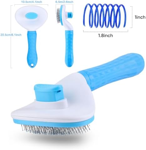 Cat Hair Brush, Self Cleaning Slicker Brush Cat Brush for Shedding Dog Grooming Brushes for Short and Long Haired Cats Rabbits Easy to Remove Loose Undercoat Pet Massaging Tool — view 2