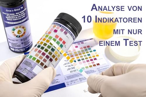 Urinanalyse Teststreifen 10 Parameter (100 Stück) mit Referenzfarbkarte